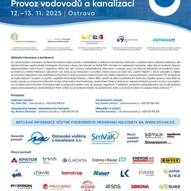 Konference Provoz vodovodů a kanalizací 12.11. - 13.11.2025 Ostrava